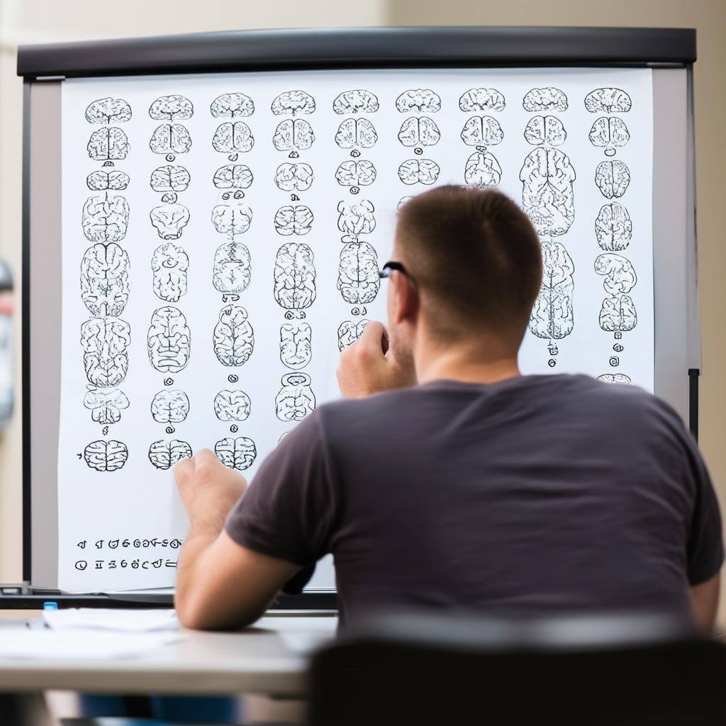 make a picture of someone taking a cognitive test